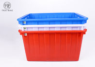 Baquets en plastique de empilement industriels bleus/rouges de tonneaux en plastique du textile W140, grands