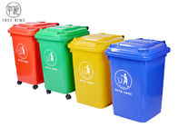 Bleu et jaunissez les poubelles en plastique de déchets de 50 litres avec la réutilisation à quatre roues de chariot
