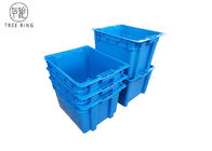 Boîtes en plastique d'emballage de poissons carrés avec la catégorie comestible de couvercles bleu/gris de 505 * 410 * 320 millimètres