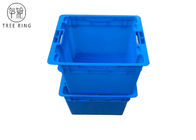 Boîtes en plastique d'emballage de poissons carrés avec la catégorie comestible de couvercles bleu/gris de 505 * 410 * 320 millimètres