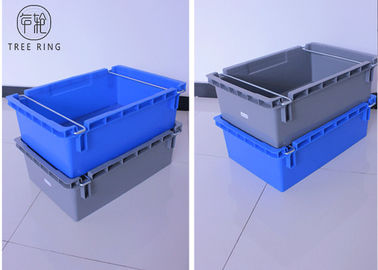 Caisse en plastique pliante tenue dans la main avec la barre d'oscillation, grandes caisses en plastique de stockage de Versa