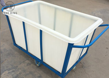 chariot en plastique résistant à la blanchisserie 500kg sur des roues pour le textile LLDPE industriel
