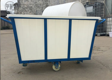 chariot en plastique résistant à la blanchisserie 500kg sur des roues pour le textile LLDPE industriel