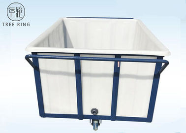 Poly camion de rotation blanc de la boîte 1000kg, poly chariots de blanchisserie de Wheelie résistant