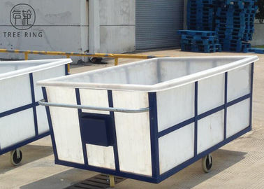 Poly camion de rotation blanc de la boîte 1000kg, poly chariots de blanchisserie de Wheelie résistant