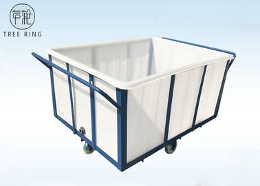 Poly camion de rotation blanc de la boîte 1000kg, poly chariots de blanchisserie de Wheelie résistant
