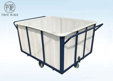 Poly camion de rotation blanc de la boîte 1000kg, poly chariots de blanchisserie de Wheelie résistant