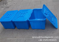 Boîtes de rangement en plastique bleues empilables de C614l avec des couvercles/couverture 670 * 490 * 390 millimètres