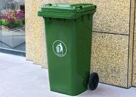 Poubelles en plastique vigoureuses de déchets du vert 240ltr d'ordures avec le HDPE en caoutchouc de deux roues