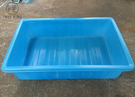 Grands baquets en plastique rectangulaires bleus à couvercle serti d'étang pour le gallon Growing100 hydroponique