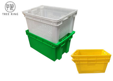 Euro caisses en plastique hygiéniques perforées colorées d'emballage 630 * 420 * 315 millimètres de HDPE