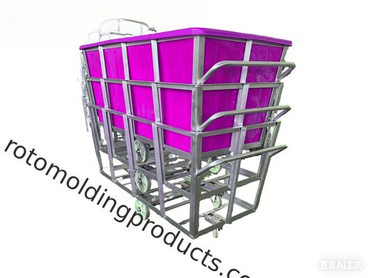 2866 lbs 1300L Chariot en tissu LLDPE roto-moulé | Chariot textile robuste avec double poignées de poussée et capacité de charge de 1200 kg